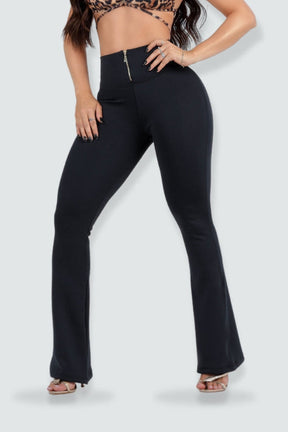 Calça Feminina Flare Modeladora Preta Montaria - CH7526