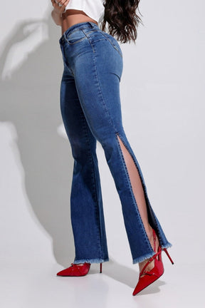 Calça Jeans Modeladora Flare Mega Bumbum - CH60