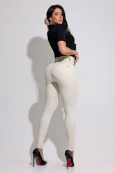 Calça Jeans Modeladora Curva dos Sonhos Creme - CH58