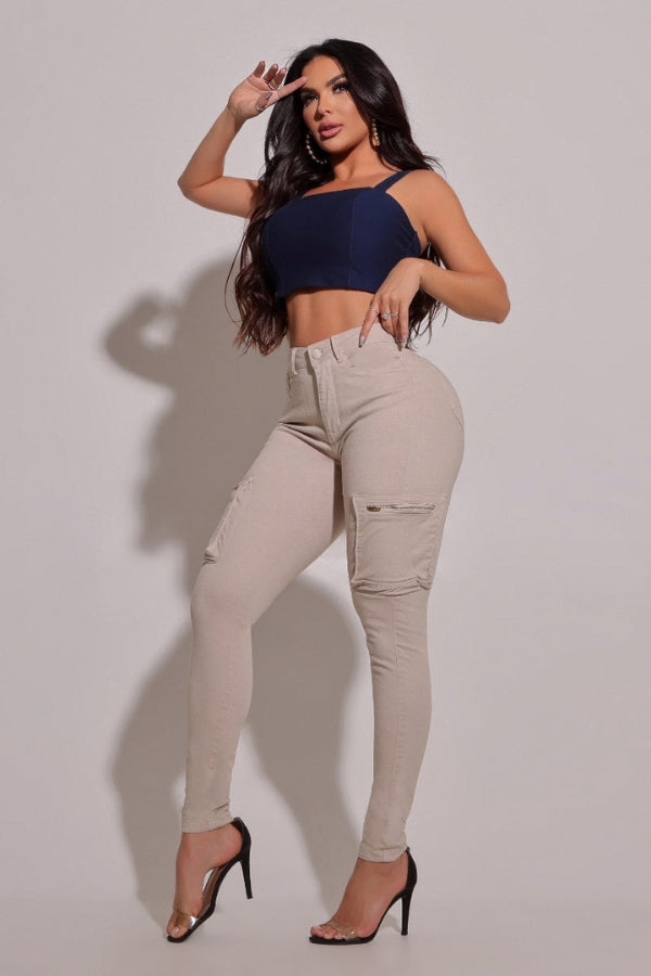 Calça Jeans Modeladora Cargo Apaixonante - CH88