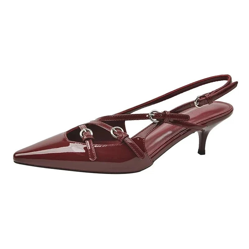 Sapato Scarpin Slingback Salto Baixo